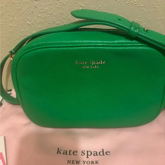 Kate Spade Pebble Leather Astrid Medium Camera Bag Green Jay - Picture 10 of 12